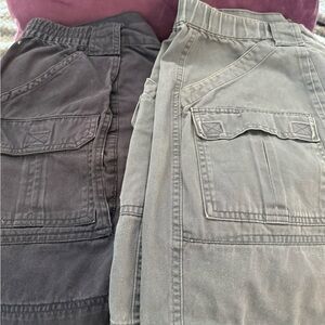 Men’s Casual Cargo Shorts in Smoke and Olive